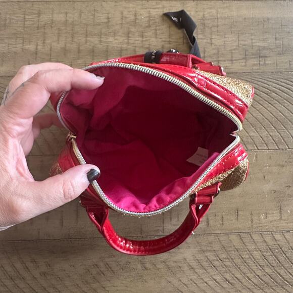 Gold and Red Sequin Mini Purse Steve Madden Vintage - Picture 7 of 7